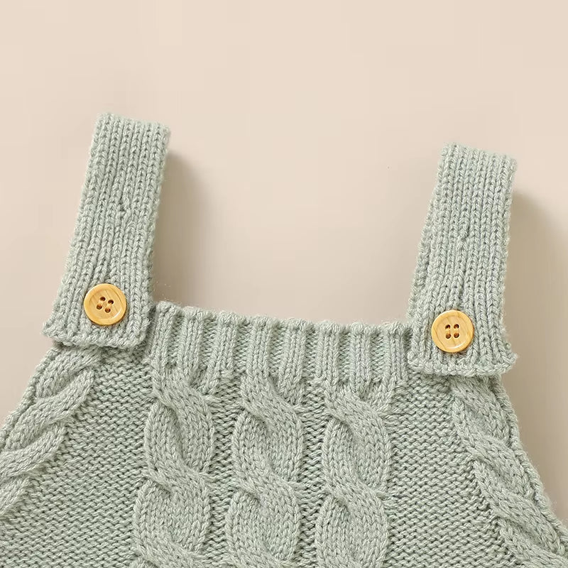 KnitNest – Solid Color Sleeveless Baby Romper