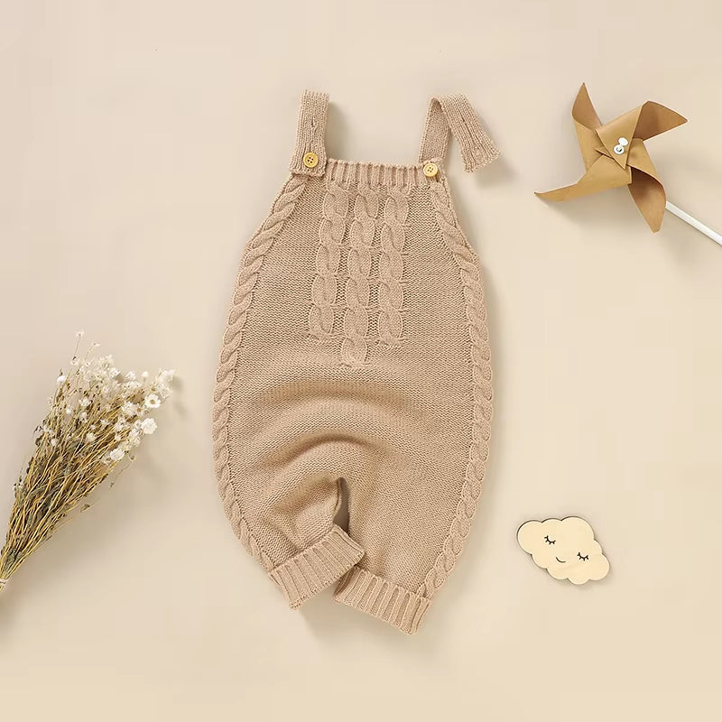 KnitNest – Solid Color Sleeveless Baby Romper